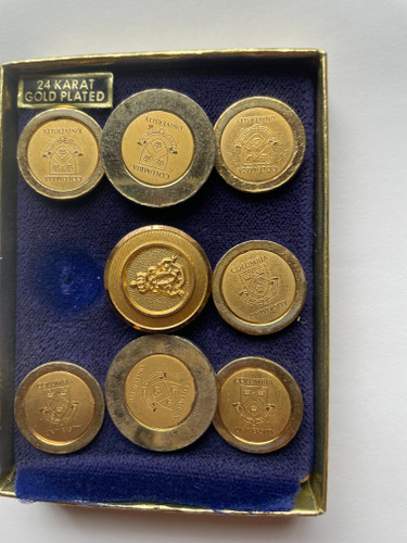 Columbia University 24K Gold Plated Blazer Buttons Set
