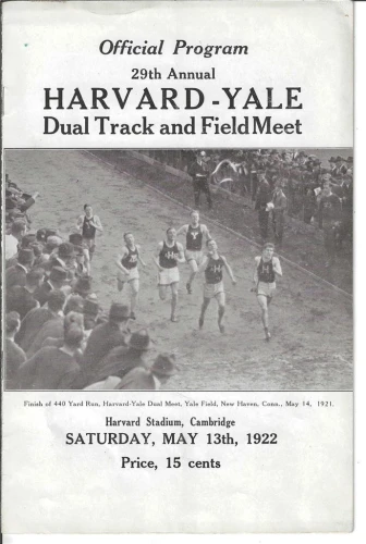 Harvard Yale Track Meet Program 1922
