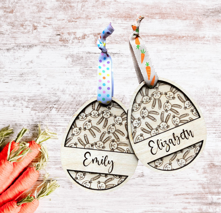 Easter egg personalized name tags