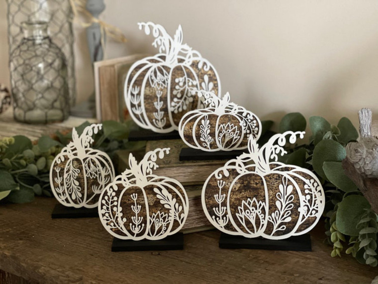 Floral Pumpkins, set of 5