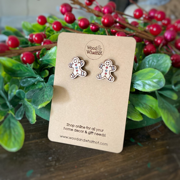 Gingerbread Man stud earrings