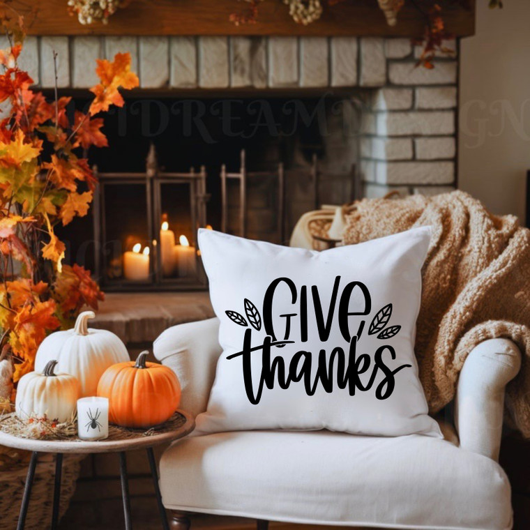 Give Thanks Fall Pillow