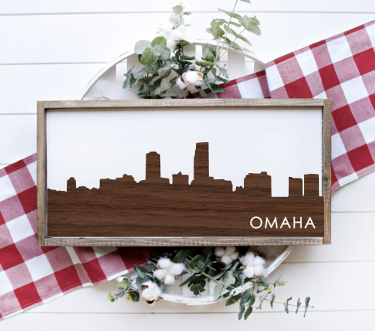 City Skyline laser cut sign