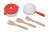 Lelin Wooden Childrens Pretend Play Modern Kitchen Cooking Toy with Pots & Pans