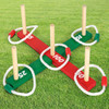 Vinsani Garden Outdoor Rope Quoits & Wooden Pegs Throwing Family Game