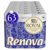 Renova Royal 63 Rolls - 4 Ply Soft Luxury White Toilet Paper Tissue Rolls