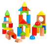 Lelin [50 Blocks] Wooden Building Shape Bricks Construction Blocks For Children Kids