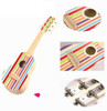 Lelin Wooden Striped Decor Guitar Children Toddler Musical Instrument Pretend Play Music Toy Interactive Role Play Game Early Developmental Gift for Kids Boys Girls Ages 3 year old +