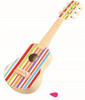 Lelin Wooden Striped Decor Guitar Children Toddler Musical Instrument Pretend Play Music Toy Interactive Role Play Game Early Developmental Gift for Kids Boys Girls Ages 3 year old +