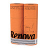 Renova [6 Rolls Orange] 3 Ply Soft Colour Toilet Loo Bathroom Tissue Paper Rolls