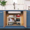 Vinsani Under sink 2 Tiers Expandable Kitchen Storage Multi-Functional Rack Adjustable Caddy Under Sink Organizer Storage Shelf Cabinet