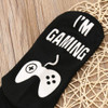 Vinsani 'Do Not Disturb, I'm Gaming' Funny Ankle Gamer Socks - Black