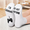 Vinsani 'Do Not Disturb, I'm Gaming' Funny Ankle Gamer Socks - White