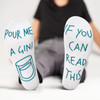  Vinsani® Funny 'If You Can Read This Pour Me A Gin' Socks - Comfy Novelty Ankle Socks for Men, Women & Gin Enthusiasts - Birthday, Christmas, Secret Santa, Drinking Games & Unique Gift Idea