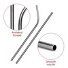 Vinsani 8.5"  Silver Stainless Steel Drinking Straws, Reusable Metal Drinking Straws Set of 8 with 2 Cleaning Brush for Smoothie, Milkshake, Cocktail and Hot Drinks