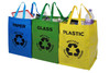 Vinsani Set of 3 Reusable Fabric Recycling Bags – Colour-Coded, Durable, and Spacious Organiser for Efficient Waste Sorting at Home, Office, or Kitchen, Perfect for Glass, Plastic, and Paper Recycling.