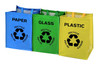 Vinsani Set of 3 Reusable Fabric Recycling Bags – Colour-Coded, Durable, and Spacious Organiser for Efficient Waste Sorting at Home, Office, or Kitchen, Perfect for Glass, Plastic, and Paper Recycling.