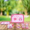 SOKA Fairy Tale Princess Metal Tin Teapot Set with Carry Case Toy for Kids - 18 Pcs Illustrated Colourful Design Toy Tea Party Set for Boys and Girls Pretend Role Play