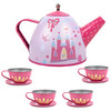 SOKA Fairy Tale Princess Metal Tin Teapot Set with Carry Case Toy for Kids - 18 Pcs Illustrated Colourful Design Toy Tea Party Set for Boys and Girls Pretend Role Play
