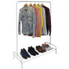 Vinsani® Heavy Duty Metal Clothes Rail Stand with Single Hanging Rail and Lower Storage Shelf - Modern Minimalist Design Organiser For Dresses Boxes & Shoes 160x45x120cm