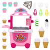 SOKA® Ice Cream Trolley Shop Cart for Children - 27 Pcs Ice Cream Parlour Pretend Food Play Set for Kid's Activity & Early Development Education - Gift for Boys Girls