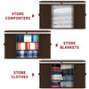 Vinsani Fabric Zip Underbed Clothes Storage Bag Quilt Wardrobe Organizer - M/L