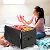 Vinsani Fabric Zip Underbed Clothes Storage Bag Quilt Wardrobe Organizer - M/L
