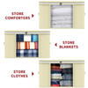 Vinsani Fabric Zip Underbed Clothes Storage Bag Quilt Wardrobe Organizer - M/L