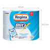 2 Rolls Of Regina Blitz 3 Ply Kitchen Roll Paper Towels - 70 Sheets Per Roll