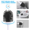 Vinsani Deep Cleaner Toilet Brush with Non-Slip Long Plastic Handle and Flexible Bristles, Rubber Toilet Brush with Quick Drying Holder Set for Bathroom Toilet