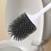 Vinsani Deep Cleaner Toilet Brush with Non-Slip Long Plastic Handle and Flexible Bristles, Rubber Toilet Brush with Quick Drying Holder Set for Bathroom Toilet