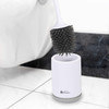 Vinsani Deep Cleaner Toilet Brush with Non-Slip Long Plastic Handle and Flexible Bristles, Rubber Toilet Brush with Quick Drying Holder Set for Bathroom Toilet