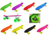 Vinsani® Retro Cruiser Plastic Skateboard 22" X 6" Available In Various Deck Colours with Transparent or Solid Coloured Wheels Includes a Free Carry Bag for the Skateboard