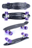 Vinsani® Retro Cruiser Plastic Skateboard 22" X 6" Available In Various Deck Colours with Transparent or Solid Coloured Wheels Includes a Free Carry Bag for the Skateboard