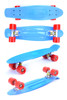 Vinsani® Retro Cruiser Plastic Skateboard 22" X 6" Available In Various Deck Colours with Transparent or Solid Coloured Wheels Includes a Free Carry Bag for the Skateboard