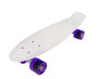 Vinsani® Retro Cruiser Plastic Skateboard 22" X 6" Available In Various Deck Colours with Transparent or Solid Coloured Wheels Includes a Free Carry Bag for the Skateboard