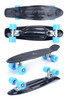 Vinsani® Retro Cruiser Plastic Skateboard 22" X 6" Available In Various Deck Colours with Transparent or Solid Coloured Wheels Includes a Free Carry Bag for the Skateboard