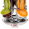 Vinsani 32 Coffee Pod Holder - 360° Rotating Tower Coffee Pods Storage Rack Stand Suitable for Dolce Gusto Coffee Capsules – Non-Slip Surface – Chrome