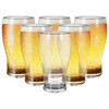 Vinsani Set of 6 Traditional Tulip Beer Glass Tumblers - 570ml (19.2oz) Clear Craft Beer Glasses Bar Pilsner Classic Pub Drinking Glasses for Parties Home Restaurants Pub and Bar