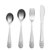 Vinsani 8 Piece Little Bear Kids Stainless Steel Cutlery Child and Toddler Safe Silverware Flatware Home Use Tableware Dinnerware Set Knife Fork Spoon Dessert Spoon