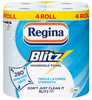 Regina Blitz Household Towel, 4 Rolls, 280 Super-Sized Sheets, 3ply Triple Layered Strength