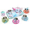 SOKA Llama Metal Tin Teapot Set with Carry Case Toy for Kids - 18 Pcs Illustrated Colourful Design Toy Tea Party Set Pretend Role Play for Kids Children Boys Girls 