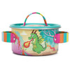 SOKA Dinosaur Metal Kids Kitchen Set with Carry Case - 10 Pcs Illustrated Colourful Design Pretend Role Play Toy Pots and Pans Set Toy Kitchen Accessories for Children Boys Girls 