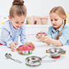 SOKA Animal Metal Kids Kitchen Set with Carry Case - 10 Pcs Illustrated Colourful Design Pretend Role Play Toy Pots and Pans Set Toy Kitchen Accessories for Children Boys Girls 