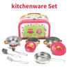SOKA Animal Metal Kids Kitchen Set with Carry Case - 10 Pcs Illustrated Colourful Design Pretend Role Play Toy Pots and Pans Set Toy Kitchen Accessories for Children Boys Girls 