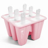 Vinsani Ice Lolly Mould Silicone 6 Cavity Popsicle Mould Reusable Ice Cream Mould Ice Pop Moulds BPA Free Easy Release Ice Lolly Maker with Non-Spill Lid for Kids Adults DIY