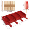 Vinsani Ice Lolly Moulds Silicone 2 x 4 Cavity Ice Cream Lolly Mould, Ice Lolly Makers with 100 Sticks, Food Grade BPA Free Ice Cream Mould for frozen Dessert Chocolate Cake Popsicle Tray Home Kitchen Tools DIY Layer Ice Cream Lolly Tray