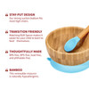 Vinsani Bamboo Bowl and Spoon Set for Baby/Toddler, Suction Plate, Stay-Put Design, Hypoallergenic and BPA-Free