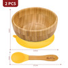 Vinsani Bamboo Bowl and Spoon Set for Baby/Toddler, Suction Plate, Stay-Put Design, Hypoallergenic and BPA-Free