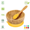 Vinsani Bamboo Bowl and Spoon Set for Baby/Toddler, Suction Plate, Stay-Put Design, Hypoallergenic and BPA-Free